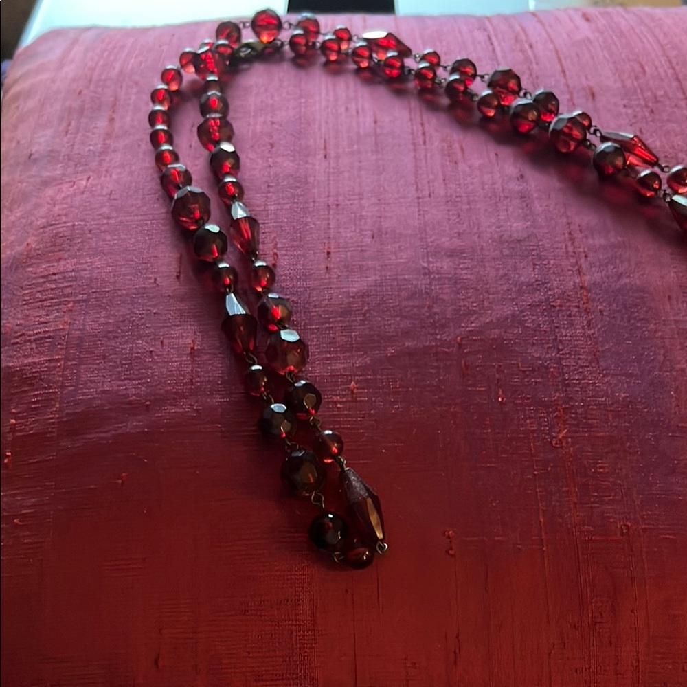 Elegant Red Beaded Necklace